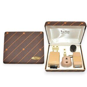 Vintage 60s 70s Pierre Cardin Luxury Travel Electric Adapter Kit European US